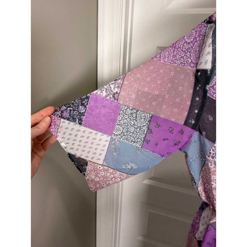 Loft Patchwork Tie Front Duster One Size Boho Chi… - image 2